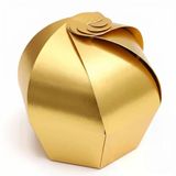 Altın Varak Premium Cupcake - Hediye, Şeker Ve Kurabiye Sunum İkram Kutusu (Gold) - 20'Li Paket