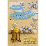 Altın Varak Yaldızlı Lüks Happy Birthday Banner - Mavi