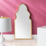 Altın Varaklı Asimetrik Ayna/varaklı Ayna/altın Varaklı Çerçeveli Ayna/salon Aynası/varak Go - Çok Renkli - Genel