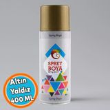 Altın Yaldız Sprey Boya 400 Ml Metal Ahşap Beton Yüzeylere Uygun Hobi Dekoratif Amaçlı Sprey Boya