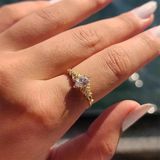 Altın Yüzük - 0.50 Karat Zirkon Taşlı Evlilik Teklifi 14 Ayar Altın Yüzük
