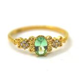 Altın Yüzük - 14 Ayar Altın Oval Topaz Taşlı Evlilik Teklifi Yüzüğü - Eşe, Anneye, Sevgiliye Hediye