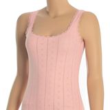 Altınay 2'li Geniş Askılı Dantelli Siyah Kadın Atlet 6172 - XL - Pembe