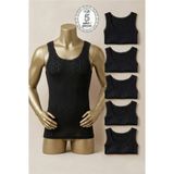 Altınay 5'li Jakarlı Pamuk Kadın Atlet - %90 Türk Pamuğu - 6172 - Siyah - 2XL