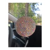 Altınay Mini Disko Topu - Kristal Dikiz Ayna Süsü – Eğlenceli Araba Aksesuarı - Hediyelik Araba Süsü (6,5cm)
