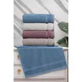 Altınbaşak Bettina Asorti %100 Pamuk 4'lü Banyo Havlusu - 70 x 140 cm - Mürdüm - Kahverengi