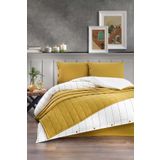 Altınbaşak Freda Çift Kişilik Nevresim-Yatak Örtüsü Takımı Hardal (5 Parça)