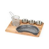 Altınbaşak Gri 35x26 cm Granit Döküm Böbrek Fajita Sunum Seti