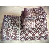 Altınbaşak Hediyelik, Çeyizlik , Ihraç Fazlası Özel Üretim Bukle Cotton Banyo-Mutfak Havlu Seti (6'lı Set) - Mürdüm - 70 x 140 cm