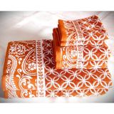 Altınbaşak Hediyelik, Çeyizlik , Ihraç Fazlası Özel Üretim Bukle Cotton Banyo-Mutfak Havlu Seti (6'lı Set) - Turuncu - 70 x 140 cm