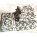 Altınbaşak Hediyelik, Çeyizlik , Ihraç Fazlası Özel Üretim Bukle Cotton Banyo-Mutfak Havlu Seti (6'lı Set) - Yeşil - 70 x 140 cm