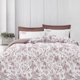 Altınbaşak Home Collection Pamuklu Ranforce Çift Kişilik Çeyizlik Kutulu 200x220 cm Beyaz Kahverengi Nevresim Takımı