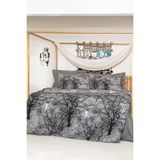 Altınbaşak Kora Gris Çift Kişilik Pamuk Pandora Nevresim Takımı - 200 x 220 cm - Beyaz