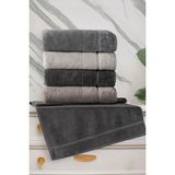 Altınbaşak Mimosa Asorti Pamuk Kadife Banyo Havlusu - Antrasit - Gri - 70 x 140 cm