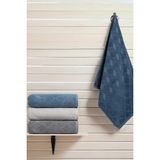 Altınbaşak Paloma Assorti Desenli %100 Pamuk Banyo Havlusu - 70 x 140 cm - Lacivert - Gri
