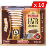 Altıncezve Altın Cezve Hazır Türk Kahvesi Ofis Seti Orta Şekerli 10 x 9 gr - 10LU Paket - Öğütülmüş - 900 gr