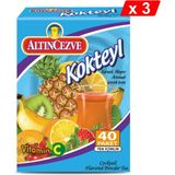 Altıncezve Aromalı Toz İçecek Kokteyl 40 x 1.5 gr - 3'lü Paket Karışık Meyve Aroması - 180 gr