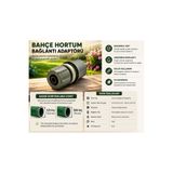 Altınkayaticaret Bahçe Hortumu Hızlı Bağlantı Adaptörü Quick Connect 1/2'' (12,5 mm) ve 5/8'' (15 mm) Uyumlu Su Sızdırmaz Konnektör