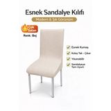 Altınkoza 1 Adet Jakarlı Lastikli Eteksiz Sandalye Kılıfı-Bej