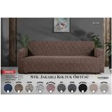 Altınkoza Maksi Stil Strech Koltuk Örtüsü (3+3+1+1) - Likralı - Lastikli - Oturma Grubu - 235 x 300 cm - Kemik