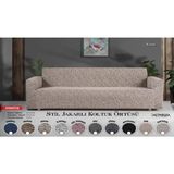 Altınkoza Maksi Stil Strech Koltuk Örtüsü (3+3+1+1) - Likralı - Lastikli - Oturma Grubu - 235 x 300 cm - Krem