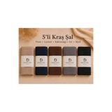 Altınoluk Tekstil 5'li Bambu Kraş Şal Dolce Vita Açık vizon, Lacivert, Kahve, Gri, Siyah