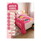 Altınoluk Tekstil LİSANSLI AKRİLİK DOLGUN KUMAŞ TEK KİŞİLİK KIZ ÇOCUK BATTANİYE PEPE ŞİLA