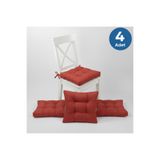 ALTINPAMUK 4'lü Gold Kiremit Pofidik Sandalye Minderi Özel Dikişli Bağcıklı 40x40cm