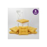 ALTINPAMUK 6'lı Gold Sarı Pofidik Sandalye Minderi Özel Dikişli 40x40cm