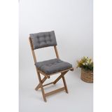 Altınpamuk Bistro Model Pofidik Antrasit Sandalye Minderi Bağcıklı - 38 x 42 cm