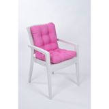 ALTINPAMUK Candy Pofidik Arkalıklı Pembe Sandalye Minderi Özel Dikişli Bağcıklı 43x88 Cm