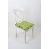 ALTINPAMUK Fancy Fırfırlı Pofidik Yeşil Sandalye Minderi Bağcıklı 42x42cm