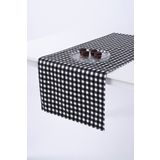 ALTINPAMUK Keten Runner Leke Tutmaz Kumaş Pötikare Siyah 40x140