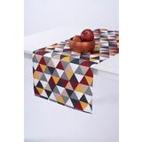 ALTINPAMUK Keten Runner Leke Tutmaz Kumaş Üçgen Hardal 40x140