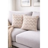 ALTINPAMUK Linen Bohem Soft Punch 2 Adet Vizon Kırlent Kılıfı 43x43