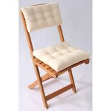 Altınpamuk Lüx Bistro Ahşap Mutfak Bahçe Sandalye Minderi Seti 2 Parça Sırtlıklı Krem - 38 x 42 cm