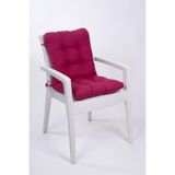 Altınpamuk Neva Pofidik Arkalıklı Özel Dikişli Bağcıklı Sandalye Minderi 44x94 CM Fuşya