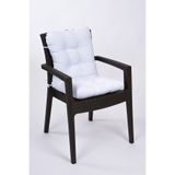 ALTINPAMUK Neva Pofidik Beyaz Arkalıklı Sandalye Minderi Özel Dikişli Bağcıklı 44x88 Cm