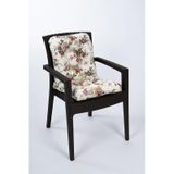 Altınpamuk Neva Pofidik Çiçekli Arkalıklı Sandalye minderi özel dikişli bağcıklı 44x94 cm krem