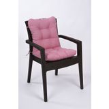 ALTINPAMUK Neva Pofidik Pembe Arkalıklı Sandalye Minderi Özel Dikişli Bağcıklı 44x88 Cm
