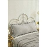 ALTINPAMUK UZUN YASTIK KILIFI GRİ FIRFIRLI 50x135 cm