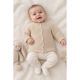 altıntop bebe Bebek %100 Pamuk Örgü Krem Düğmeli Triko Hırka