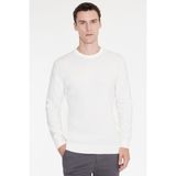 Altınyıldız Classics %100 Pamuk Standart Fit Bisiklet Yaka Jakarlı Triko Kazak - Ekru - 3XL