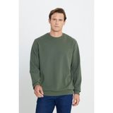 Altınyıldız Classics 2 Iplik Sıcak Tutan Standart Fit Normal Kesim Bisiklet Yaka Ottoman Desenli Sweatshirt - Haki