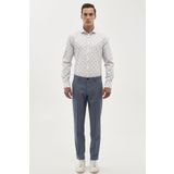 Altınyıldız Classics 4A0118200012 Gri-Mavi Slim Fit Desenli Erkek Pantolon