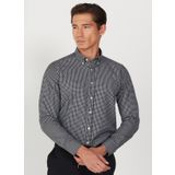 Altınyıldız Classics 4A2024100031 Siyah Beyaz Slim Fit Düğmeli Yaka Erkek Gömlek