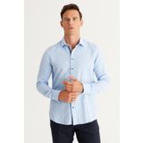 Altınyıldız Classics 4A2024100034 Mavi Slim Fit Klasik Yaka Erkek Gömlek