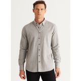 Altınyıldız Classics 4A2024100041 Haki Slim Fit Düğmeli Yaka Erkek Gömlek