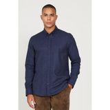 Altınyıldız Classics 4A2024100192 Lacivert Slim Fit Düğmeli Yaka Erkek Gömlek