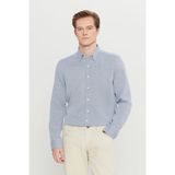 Altınyıldız Classics ACE020261604_LAC Lacivert Tailored Slim Fit Dar Kesim Düğmeli Yaka Erkek Gömlek